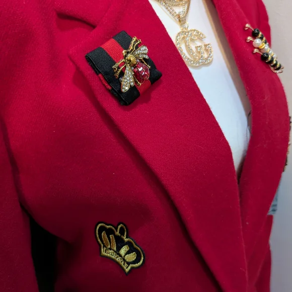 Red Custom Patchwork Valentines Day Blazer Xl(14-16) - Picture 5 of 9